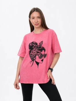 Жіноча футболка з принтом Pink Daisy Малиновий M (2843)