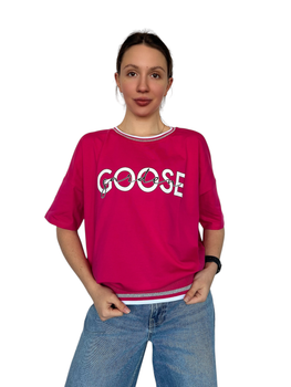 Жіноча футболка з написом Pink Daisy Малиновий 52-56 (2553)