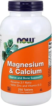 Kompleks witaminowo-mineralny Now Foods Magnesium & Calcium + D3 + Cynk 250 tabletek (733739012784)