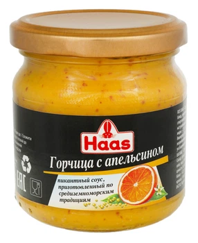 Горчица Haas с апельсином 210 г