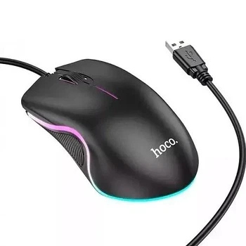 Мышка HOCO GM19 Enjoy Gaming luminous wired mouse чорный