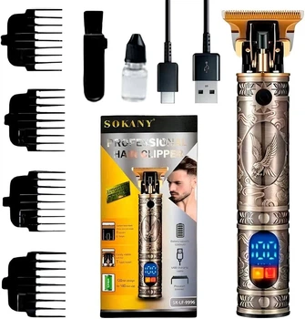 Триммер аккумуляторный Sokany SK-LF-9996 для стрижки волос и бороды, беспроводная машинка с высокоточными лезвиями (Е522)