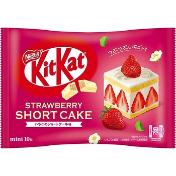 Міні-цукерки Nestle Kitkat Strawberry Short Cake Strawberry Chocolate Candy Bar 104,4 грам