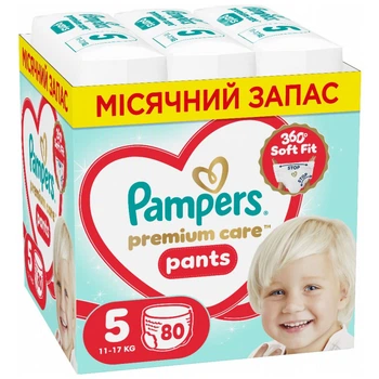 Подгузники Pampers Premium Care Pants Розмір 5 (11-17 кг) 80 шт (8006530320153)