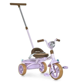Велосипед трехколесный складной Turbo Trike MT 1037-1 родительская ручка, свет, музыка, Bluetooth, сиреневый