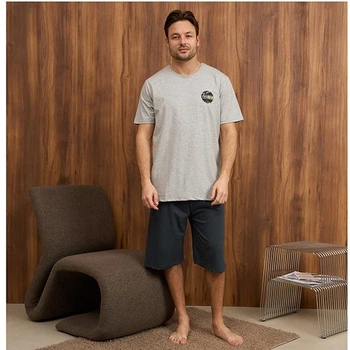 Пижама мужская шорты и футболка 3XL однотонная 20135