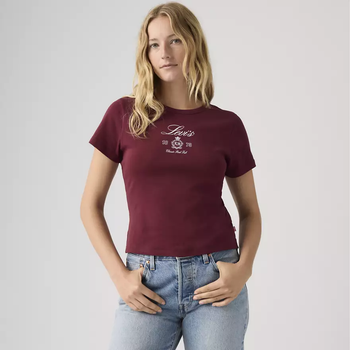 Женская футболка Levi's (199105724529) Graphic Rickie Tee XL бордовая