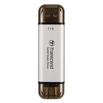 SSD внешний Transcend 1TB ESD310S, USB 10Gbps, Type C/A Серебристый
