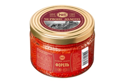 Ікра червона форелі Рибкоппродукт "Червоне Золото" натуральна лососева ікра 250 г