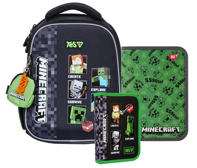 Рюкзак для першокласника Yes Minecraft Reality H-100S + пенал + папка