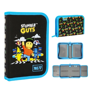 Пенал школьный Yes одинарный с двумя клапанами Stumble Guys HP-04