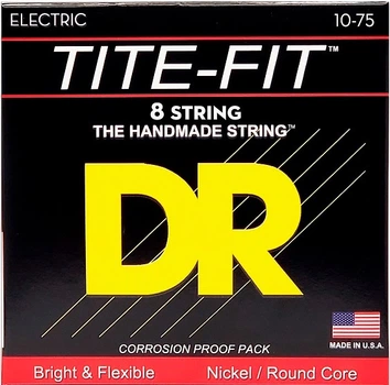 Струни для електрогітар DR Strings Tite-Fit TF8-10 Electric Medium 10-75 8 шт (40724)