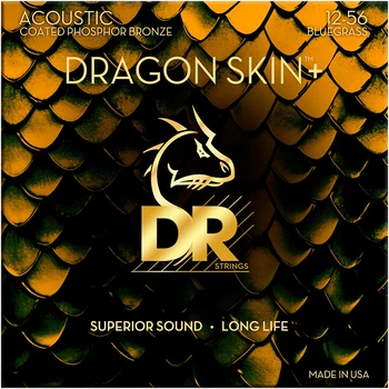 Струны для акустических гитар DR Strings Dragon Skin+ DAP-12/56 Acoustic Phosphor Bronze Bluegrass 12-56 6 шт (41476)