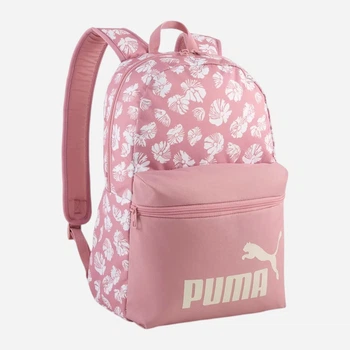 Рюкзак жіночий спортивний 22 л вміщує формат А4 Puma Phase Aop Backpack 09116911 Dusky Rosewood-Warm White-Floral AOP (4070032512365)