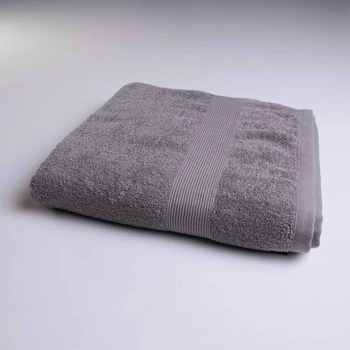 Банний махровий рушник з бордюром GM Textile 70х140см 400г/м2 (Сірий)