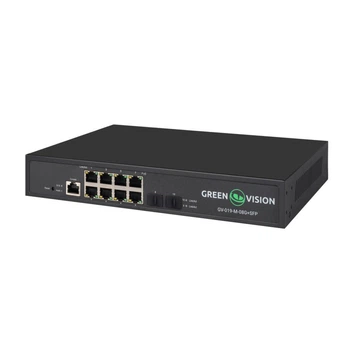 Коммутатор сетевой POE GreenVision GV-019-M-08G+SFP