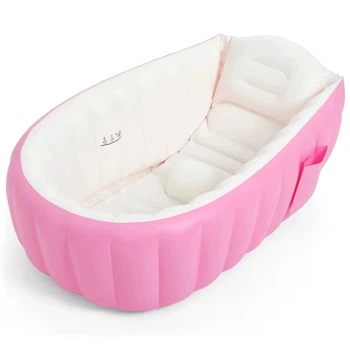 Детская Надувная ванночка с насосом Intime Baby Bath Tub Розовый