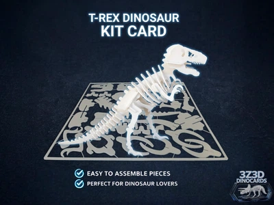 Конструктор Динозавр Тираннозавр T-Rex Dinosaur Kit Card DinoCards 20 См 3Д Печать