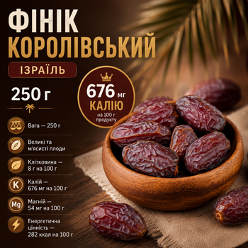 Финик королевский 250 г натуральные сушеные без сахара для перекуса и десертов