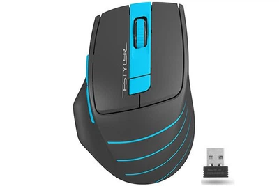 Миша бездротова A4Tech Fstyler FG30 (Blue), USB, колір чорний+блакитний