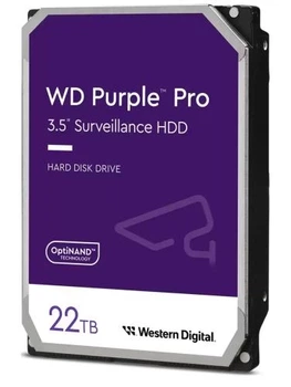 Жесткий диск 3.5" 22Tb Western Digital Purple Pro, SATA3, 512 Мб, 7200 об/мин (WD221PURP)