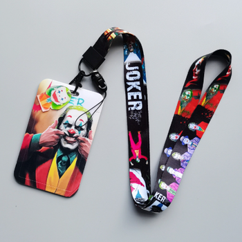 Бейдж вертикальний пластиковий Joker з ремінцем на шию та карабіном