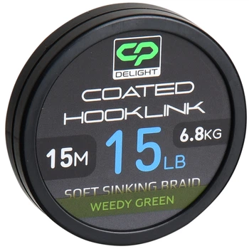 Повідцевий матеріал в оболонці Carp Pro Delight Soft Coated Hooklink Weedy Green 15м 15lb CP4610-015