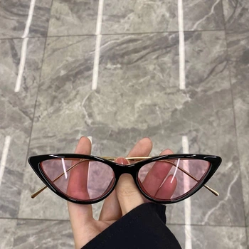 Окуляри сонцезахисні y2k котяче око вузькі рожеві one size (PINKY)