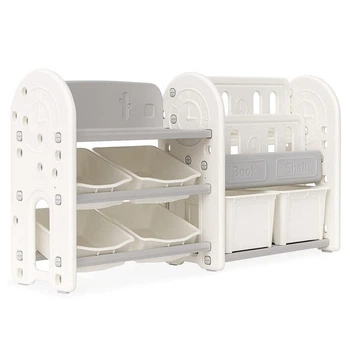 Детский стеллаж для хранения Crato Gray Mealux KD-E051 White 148х76х35 см