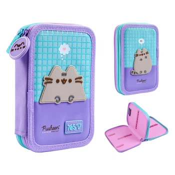 Пенал школьный YES, 2 отделения, Pusheen Summer, твердый, Голубой, (533712)
