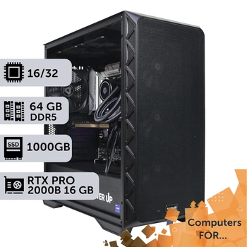 Комп'ютер Power Up #29 для Houdini/Ryzen 9 9950x/64 GB/SSD 1TB/NVIDIA Quadro RTX PRO 2000B 16GB спеціальна конфігурація для проектування машинобудування та інженерії
