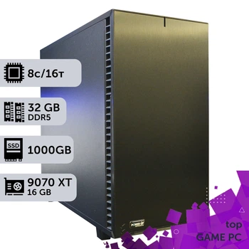Ігровий комп'ютер GamePC TOP #614 Ryzen 7 8700F/32 GB/SSD 1TB/Radeon RX 9070 XT 16GB збірка для кіберспорту сучасних ігор стриму