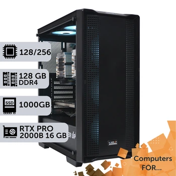 Комп'ютер Power Up #19 для REVIT/AMD EPYC 7702 x2/128 GB/SSD 1TB/NVIDIA Quadro RTX PRO 2000B 16GB для проектування та інженерії оптимізовано для роботи з CAD-програмами призначеними для 2D та 3D-проектування
