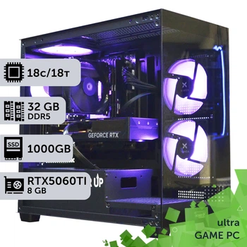 Игровой компьютер GamePC Ultra #600 Core Ultra 5 250KF PLUS/32 GB/SSD 1TB/GeForce RTX 5060Ti 8GB сборка для киберспорта современных игр стрима
