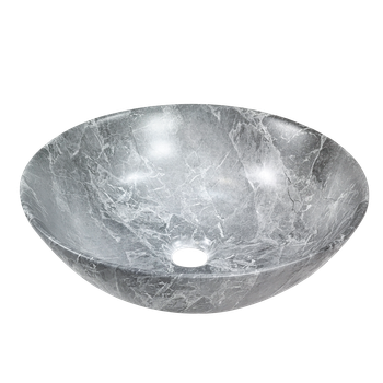 Умывальник накладной INVENA Dokos 395x395x135мм круглый серый CE-19-707