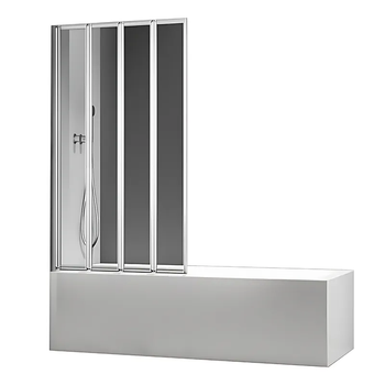 Шторки скляні на ванну складні Koer SR BS07-80x140-TR-01 прозоре скло Easy Clean 4мм, хром (KR5948)