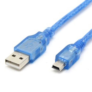 Кабель USB2.0 AM/mini-USB 1.4м синій з фільтром - 745504