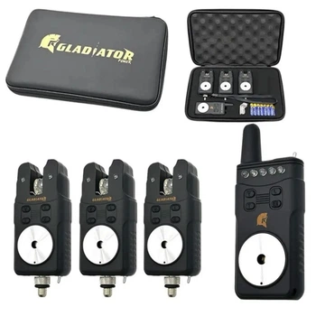 Набір сигналізаторів клювання Gladiator RF698 (12xAAA), 3 шт + пейджер