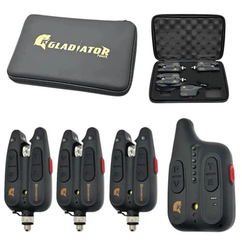 Набір сигналізаторів клювання Gladiator RF1118 (3xAAA + 3xКрона), 3 шт + пейджер
