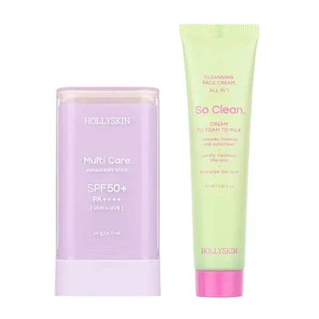 Солнцезащитный стик для лица HOLLYSKIN Multi Care. SPF 50+Крем для ежедневного очищения кожи лица HOLLYSKIN So Clean