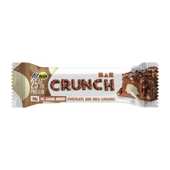 Протеиновые батончики Crunch Bar без сахара, шоколад и молочная карамель, FitWin, 12 шт по 50 г