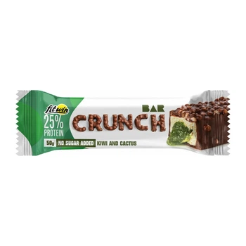 Протеиновые батончики Crunch Bar без сахара, киви и кактуса, FitWin, 12 шт по 50 г