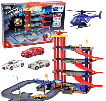 Parking wielopoziomowy Leantoys 4 poziomy z windą i heliportem 70 elementów 28953 (5905991089339)