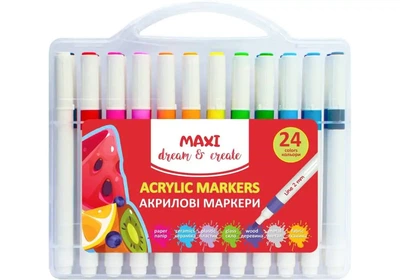 Набір маркерів акрилових MAXI MX15257 24 кольори Різнокольоровий shop (4044572152572)
