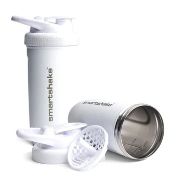 Шейкер спортивный SmartShake нержавеющая сталь 900 мл белый