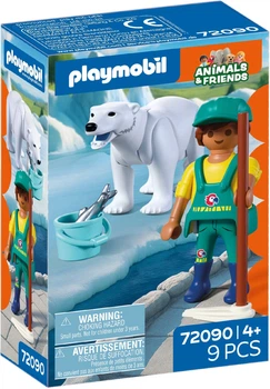 Набір іграшок Playmobil Animals and Friends Zoo: Полярний ведмідь і доглядач 9 деталей 72090 (4008789720900)