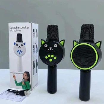 Микрофон MC 881 "Котик" USB-type-c кабель Bluetooth изменение голоса разъем для TF карты 7.5 см × 4.5 см × 20,5 см черный