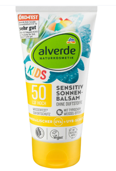 Дитячий сонцезахисний бальзам OF50 Alverde Kids Sensitive, 150 мл