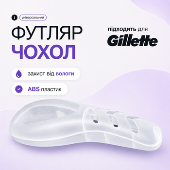 Дорожній футляр для бритвеного станка Gillette Fusion / Mach3, ABS-пластик, прозорий