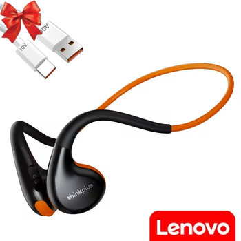 Наушники с костной проводимостью Lenovo Thinkplus X7 Bluetooth, спортивная гарнитура для бега, открытое ухо, встроенный микрофон, Black + Подарок Кабель быстрой зарядки